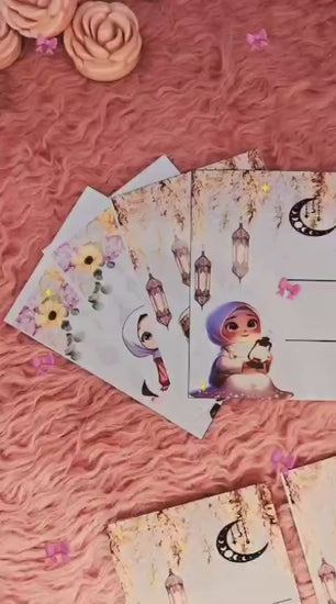 Pack of 10 Eidi cards with assorted festive Eid designs, compact 2.7x3.7 inch mini envelopes ideal for gifting cash on Eid